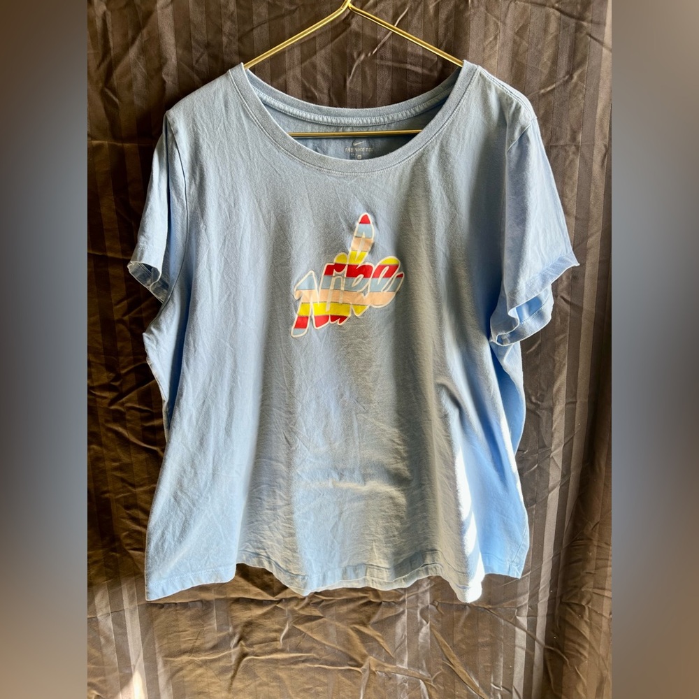 Nike Dri-Fit Graphic T-Shirt Activewear Size XXL  Sky Blue Color. New w/Out Tags